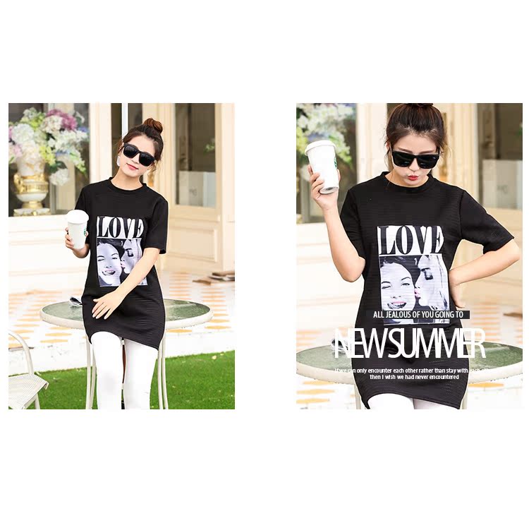 mssefn2015夏装新款韩版女装圆领印花短袖T恤镂空显瘦286P65