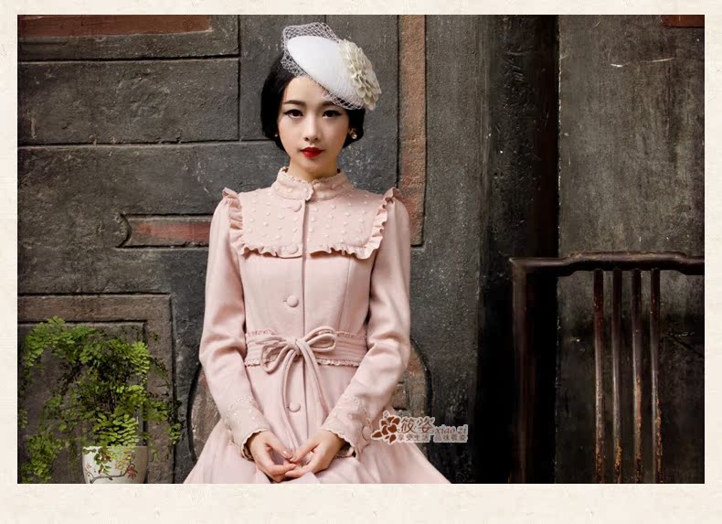 Gigi Lai Siu- 2015 autumn and winter retro lady fungus edge gauze bow tie girdles gross? overcoat bare pink PUERTORRICANS pre-sale 35 days) Picture, prices, brand platters! The elections are supplied in the national character of distribution, so action, buy now enjoy more preferential! As soon as possible.