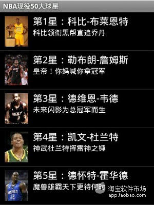 2010年度NBA现役50大球星