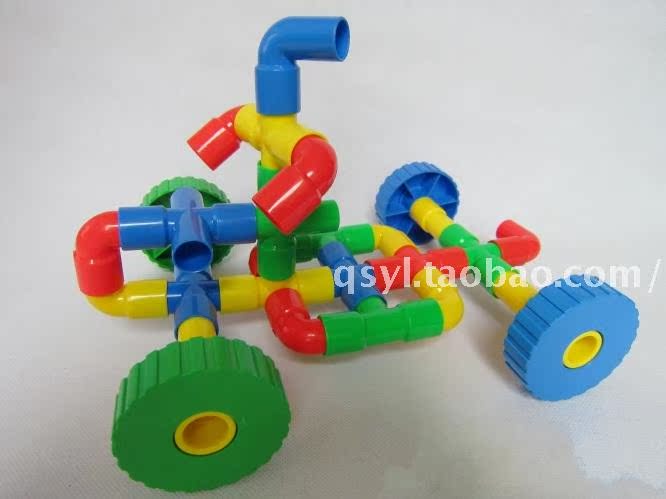 【新款水管积木 儿童益智玩具 拼插组合塑料积