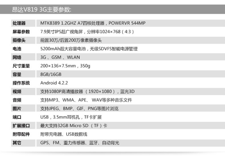 Планшет Onda V819 3G- 16GB 7.9 IPS Планшет Onda V819 3G- 16GB 7.9 IPS