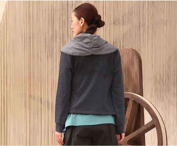 <em>风衣</em>INMAN<em>茵曼</em> 女装 <em>女士</em> 翻领 拼接 修身型 长