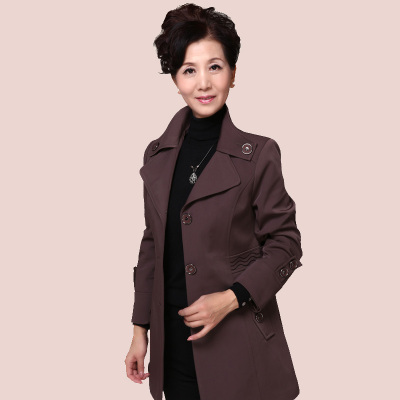 <em>中老年</em>女士风衣中年女装<em>春秋装</em>外套妈妈装大衣