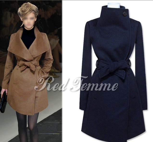 New!!womens Wool Large Lapel Cashmere Long Jacket Coat Trench Outwear 