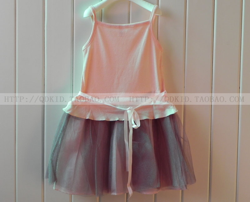 <em>宝宝</em>夏装清仓大减价 韩版 纯色<em>掉</em>带裙 粉杏色 配
