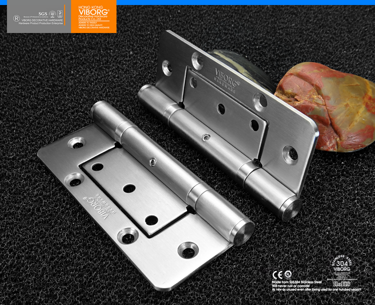 3pack SUS304 Stainless Steel Extrathick Non mortise Ball Bearing Door