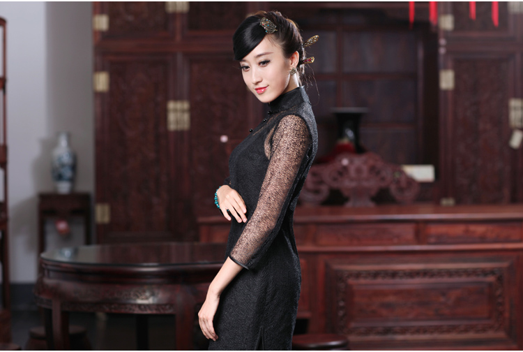 Love of birds and wind spring 2015 hear new improved stylish two kits of Silk Cheongsam QD537 sexy black XXL picture, prices, brand platters! The elections are supplied in the national character of distribution, so action, buy now enjoy more preferential! As soon as possible.