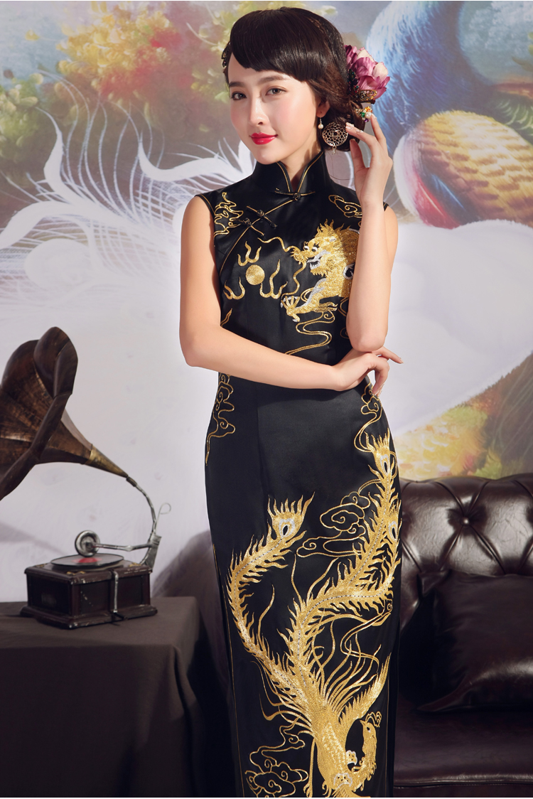 Birds love 2015 new dresses summer heavy Silk Cheongsam dress manual Suzhou embroidery is splendid long cheongsam Black - pre-sale 20 days XXL pictures, price, brand platters! Elections are good character, the national distribution, so why buy now enjoy more preferential! Health