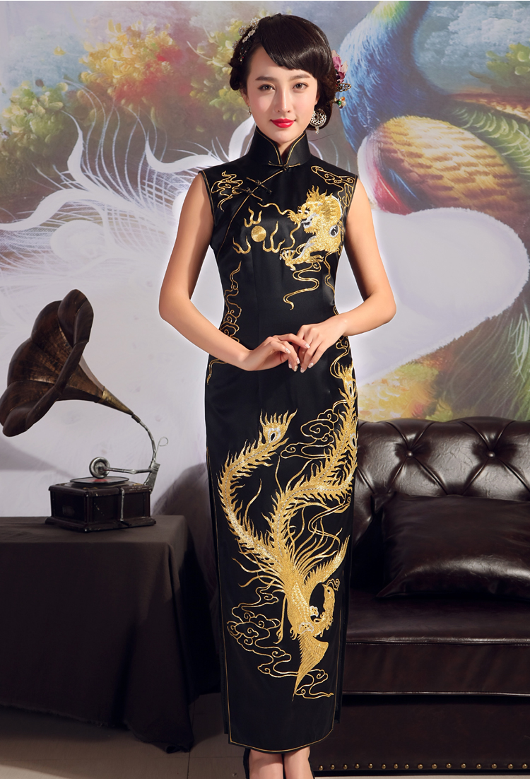 Birds love 2015 new dresses summer heavy Silk Cheongsam dress manual Suzhou embroidery is splendid long cheongsam Black - pre-sale 20 days XXL pictures, price, brand platters! Elections are good character, the national distribution, so why buy now enjoy more preferential! Health