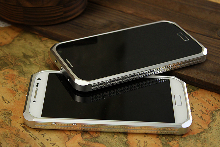 iMatch Luxury Aluminum Metal Bumper Carbon Fiber Back Cover Case for Samsung Galaxy S4 i9500