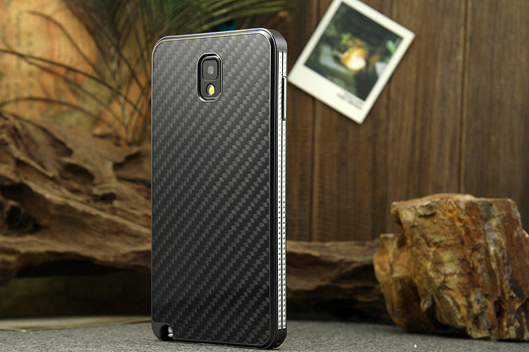 iMatch Luxury Aluminum Metal Bumper Carbon Fiber Back Cover Case for Samsung Galaxy Note 3 N9000