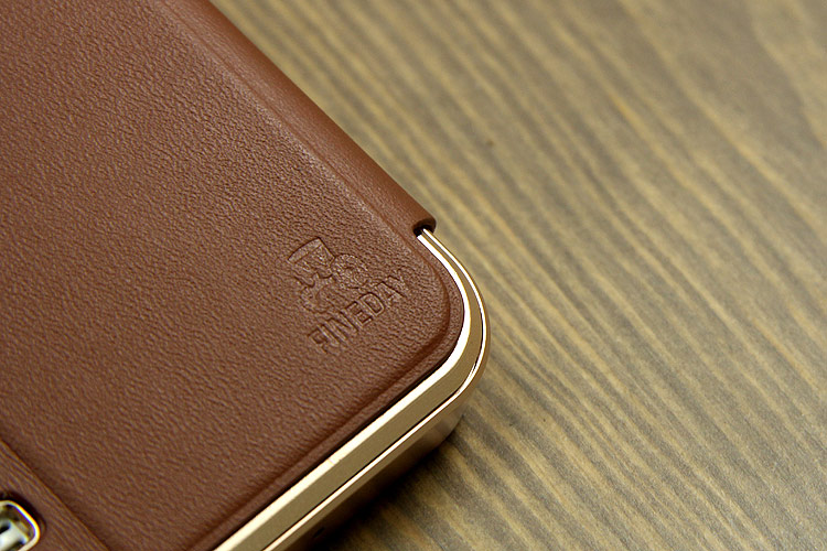 iMatch Luxury Aluminum Metal Bumper Premium Genuine Leather Flip Magnetic Case Cover for Samsung Galaxy Note 2