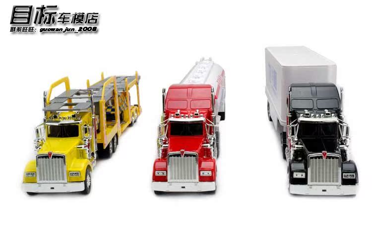 俊基奥图美1:32肯沃斯拖车运输卡车油罐大型集装箱玩具车模型6420