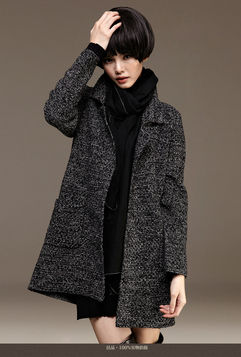 邑品 2013秋装新款女装针织<em>开衫</em>中<em>长款</em>宽松毛