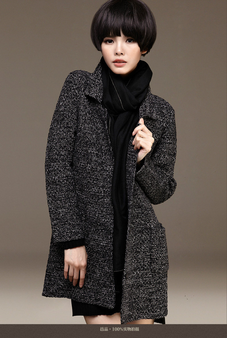 邑品 2013秋装新款女装<em>针织开衫</em>中<em>长款</em>宽松毛