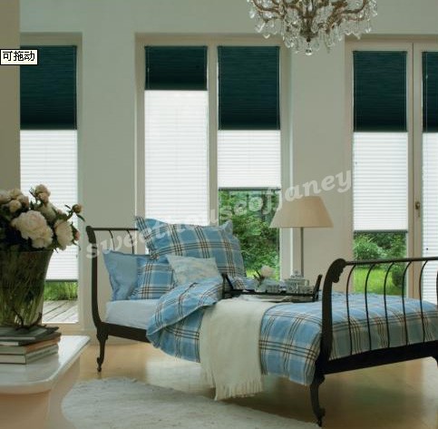 Jiangsu, Zhejiang and Shanghai free shipping 45mm Day and night curtain Fully transparent yarn + Semi shading Honeycomb curtain / organ / hive / heat insulation window curtains