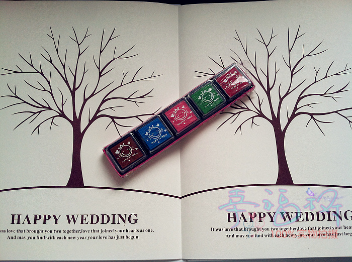 结婚签到本签到树欧式婚礼签名册创意指纹爱情