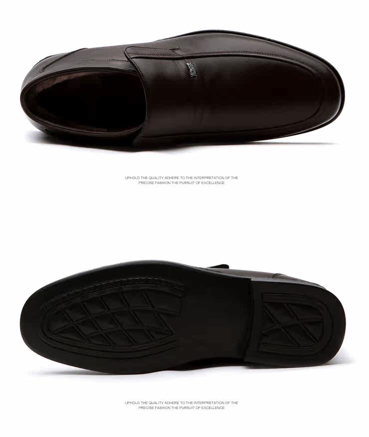 Yearcon authentic Pack email specials and new business first layer leather shoes dress winter thick warm men's cotton-padded shoes
