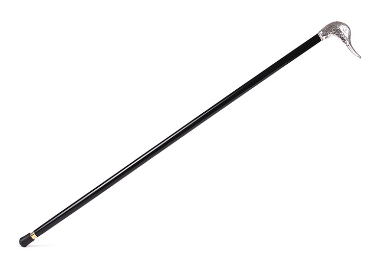 【克莱思科(classic canes)镀银纹理的鸭头设计手柄拐杖/手杖/拐棍】