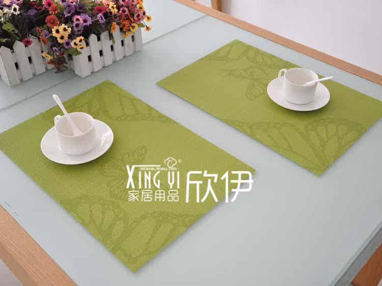 CMWE Xinyi green PVC Butterfly pattern tasteless waterproof and breathable mat | insulating mat | dining table pad | coasters