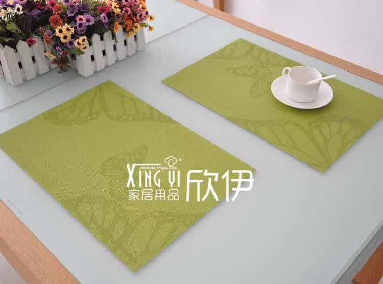 CMWE Xinyi green PVC Butterfly pattern tasteless waterproof and breathable mat | insulating mat | dining table pad | coasters