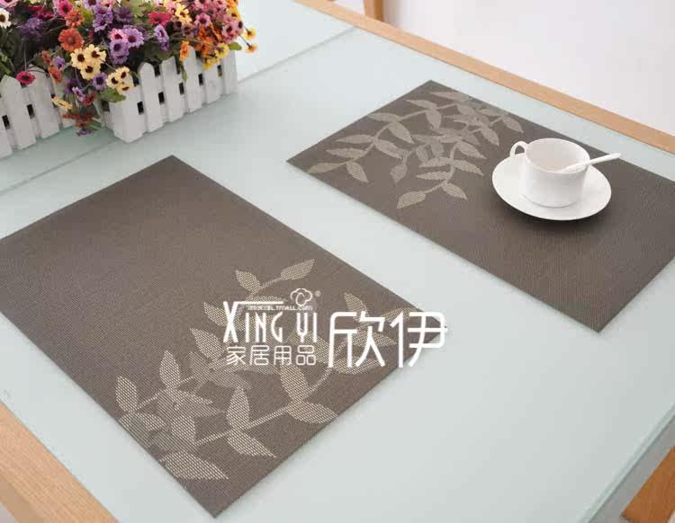 Xinyi green PVC plant pattern tasteless waterproof and breathable mat | insulating mat | dining table pad | coasters
