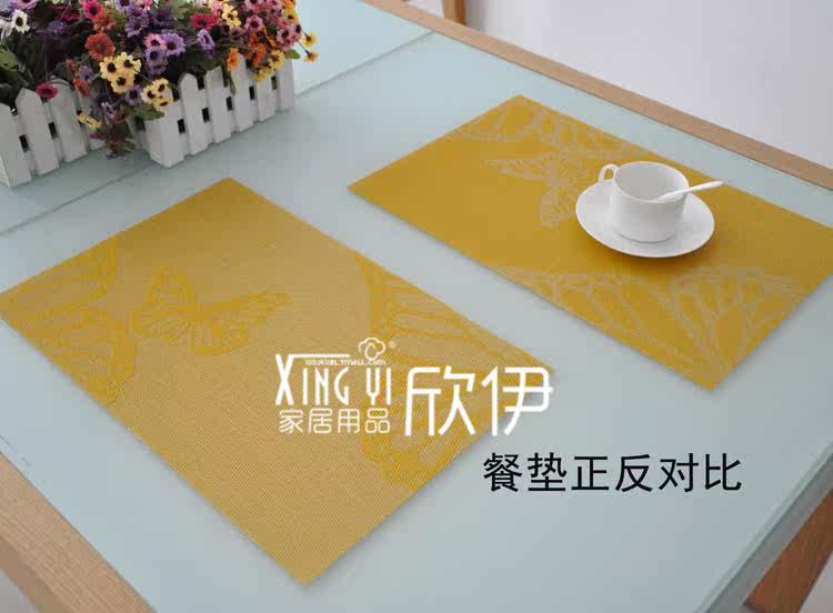 Xinyi green PVC Butterfly pattern tasteless waterproof and breathable mat | insulating mat | dining table pad | coasters