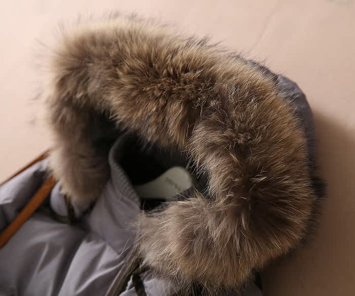 Женский пуховик Повседневные полное енота мехом замши строчки оригинал куртка молнии Женский пуховик Повседневные полное енота мехом замши строчки оригинал куртка молнии