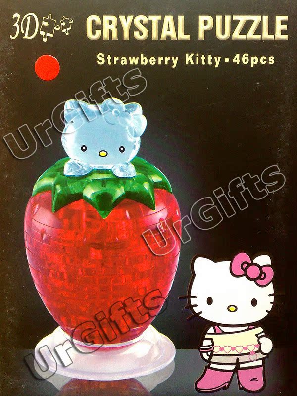 3D Crystal Puzzle Jigsaw 46 pcs Strawberry Hello Kitty RED eBay