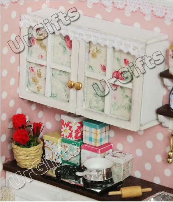 Dollhouse Miniature DIY Kit w/ Cover Delicious Kitchen Dining Room