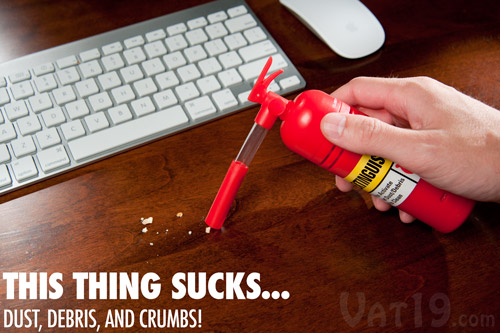The Mini Desktop Vacuum cleans up dust, debris, and crumbs from your desk and keyboard.