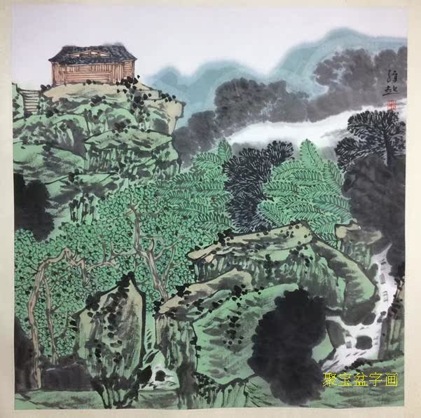 国家一级美术师满维起青绿山水国画真迹手绘字画书画真迹收藏精品