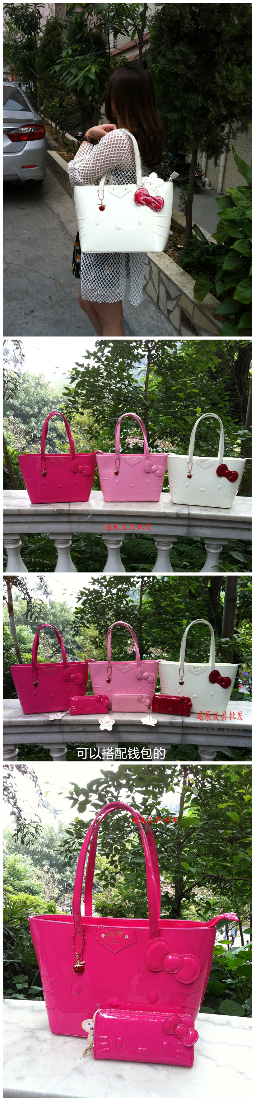 hello kitty Bag new pattern list Shoulder bag handbag bow Sweet Female bag   direct deal