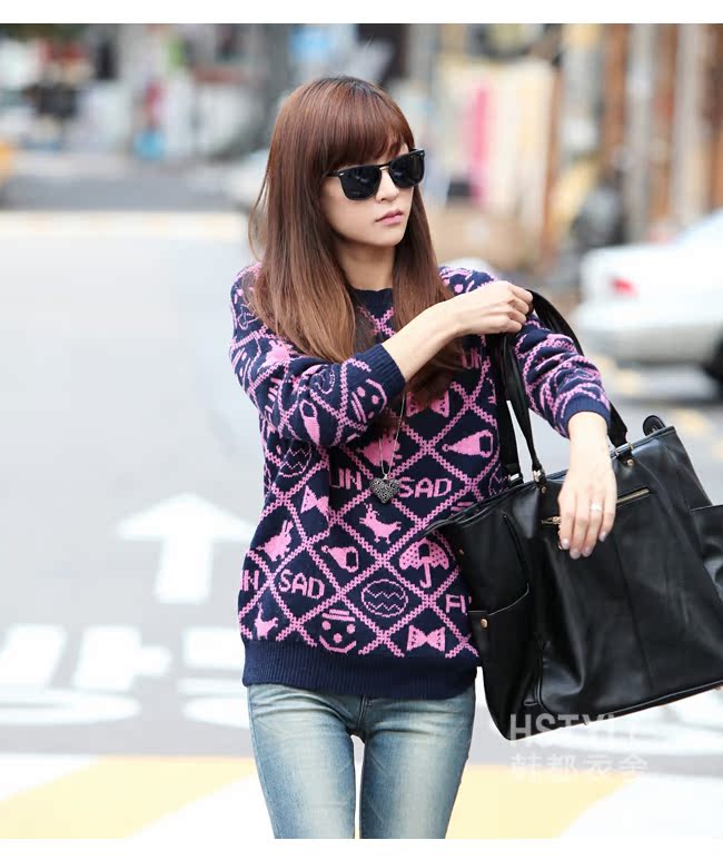 Свитер женский Korean homes have clothes gs1568 2013 Акриловое волокно Длинный рукав Свитер женский Korean homes have clothes gs1568 2013 Акриловое волокно Длинный рукав