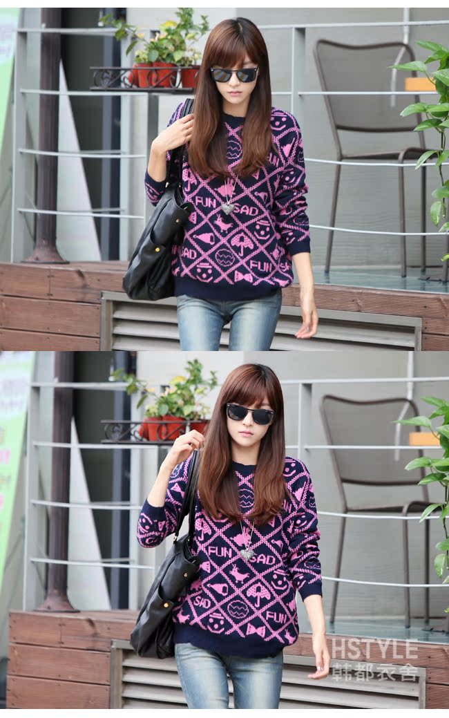 Свитер женский Korean homes have clothes gs1568 2013 Акриловое волокно Длинный рукав Свитер женский Korean homes have clothes gs1568 2013 Акриловое волокно Длинный рукав