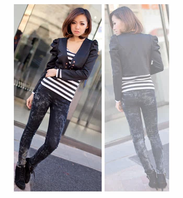 [转载]98元=黑灰色小西装<em>搭配什么</em>颜色的裤子