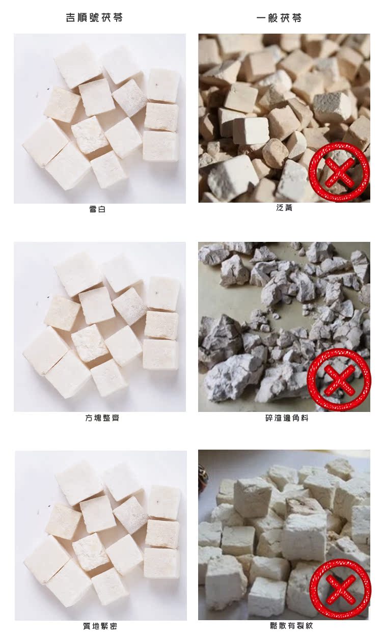 吉顺号正宗云尿苓云苓茯苓块250g农家特产