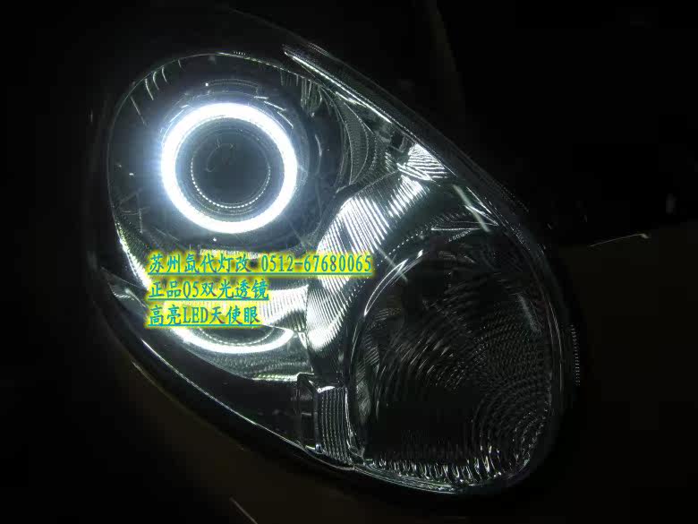 Преобразование фар 日产尼桑玛驰改装正品q5双光透镜 苏州上海氙代灯改实体店