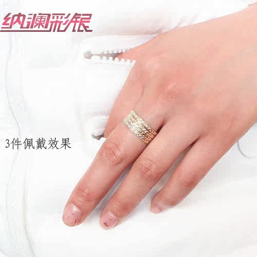 网直销,纳澜彩银 满天星戒指 925纯银镀<em>彩金</em>情