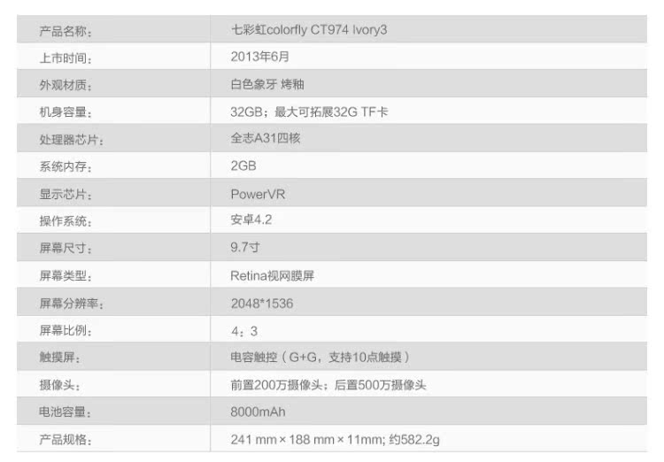 Планшет Colorful CT974 Ivory 32GB WIFI Retina 2G Планшет Colorful CT974 Ivory 32GB WIFI Retina 2G