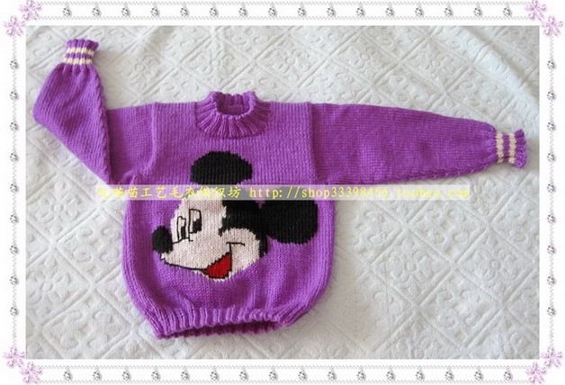 手工<em>编织儿童卡通毛衣</em> 婴儿毛衣 宝宝绒毛衣 圆