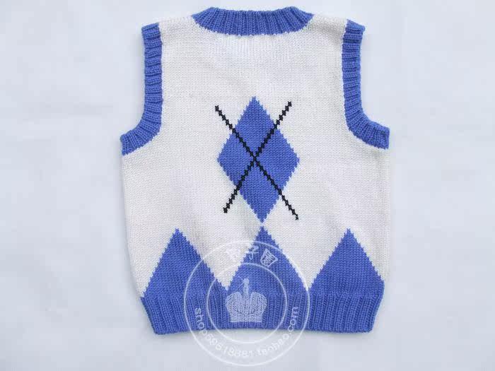 手工<em>编织</em>12#<em>婴儿</em>羊毛背心/<em>宝宝毛线</em>衣//男童毛