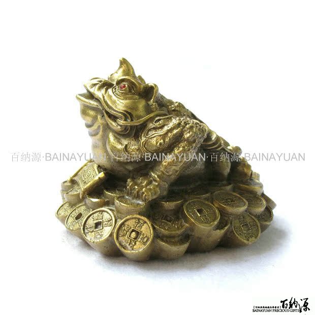 【百纳源 开光铜独角招财蟾 小独角蟾 铜招财蟾