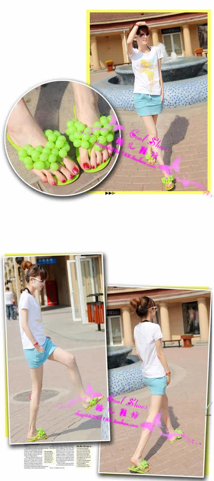 包邮 夏季新款 正品韩国matsa<em>麦莎</em> 葡萄拖鞋 平
