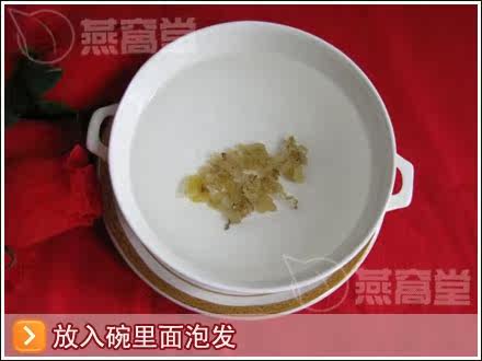 把雪蛤放入碗里泡发