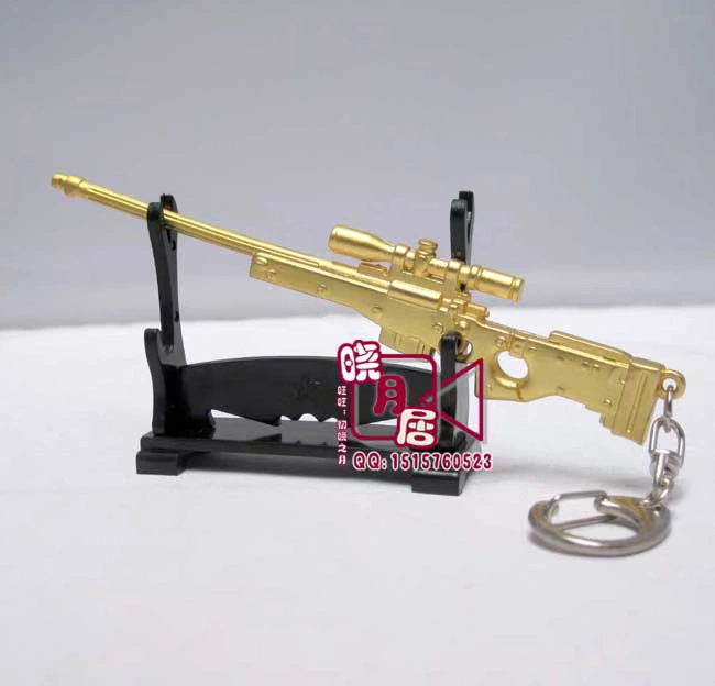 Mô hình CF Cross-Fire Móc khóa AWM Sniper Rifle Mô hình Keychain Mặt dây chuyền Vũ khí xuyên lửa ngoại vi - Game Nhân vật liên quan