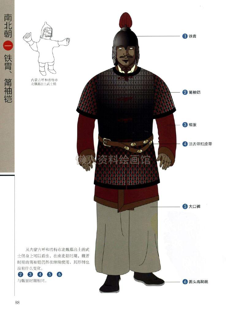 中国历代甲胄图片 古代盔甲服装设计素材 动漫绘画插画手绘参考图