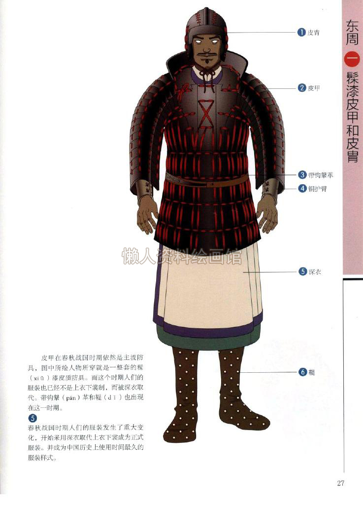 中国历代甲胄图片 古代盔甲服装设计素材 动漫绘画插画手绘参考图