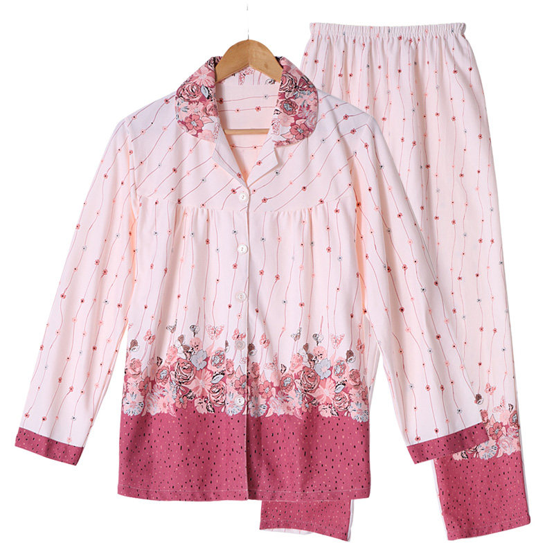 <em>春秋</em>中<em>老年人</em>女式<em>睡衣</em>女春季针织棉质女士优雅