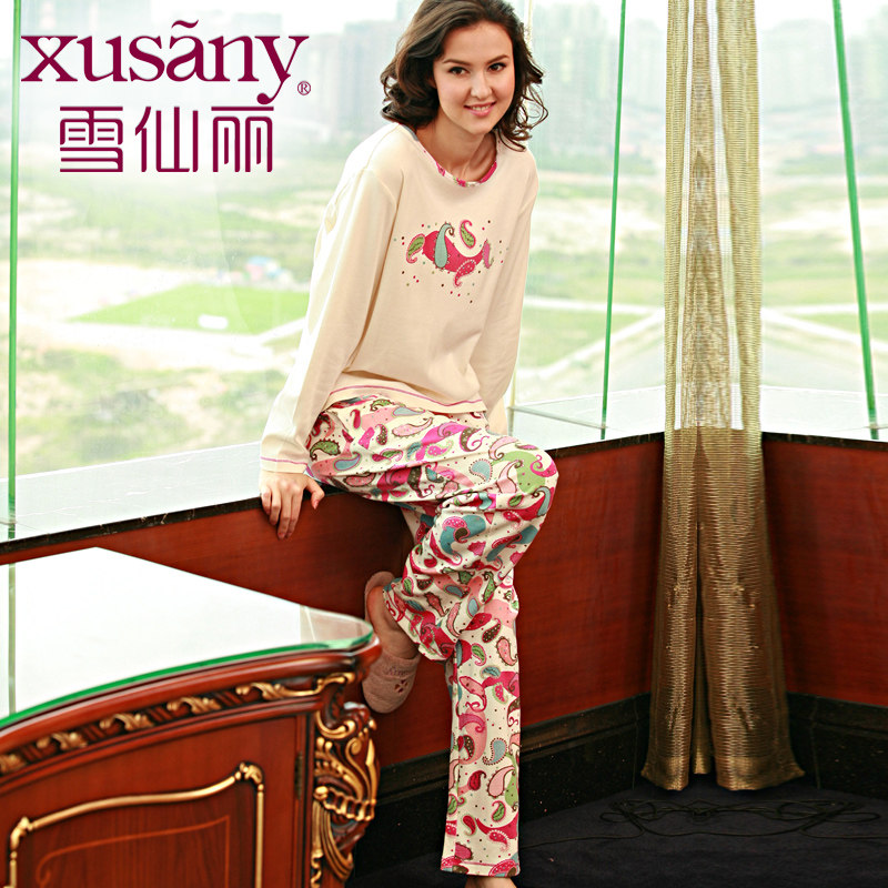 <em>睡衣什么牌子好</em> 2013春秋款<em>纯棉</em>女人睡衣长袖